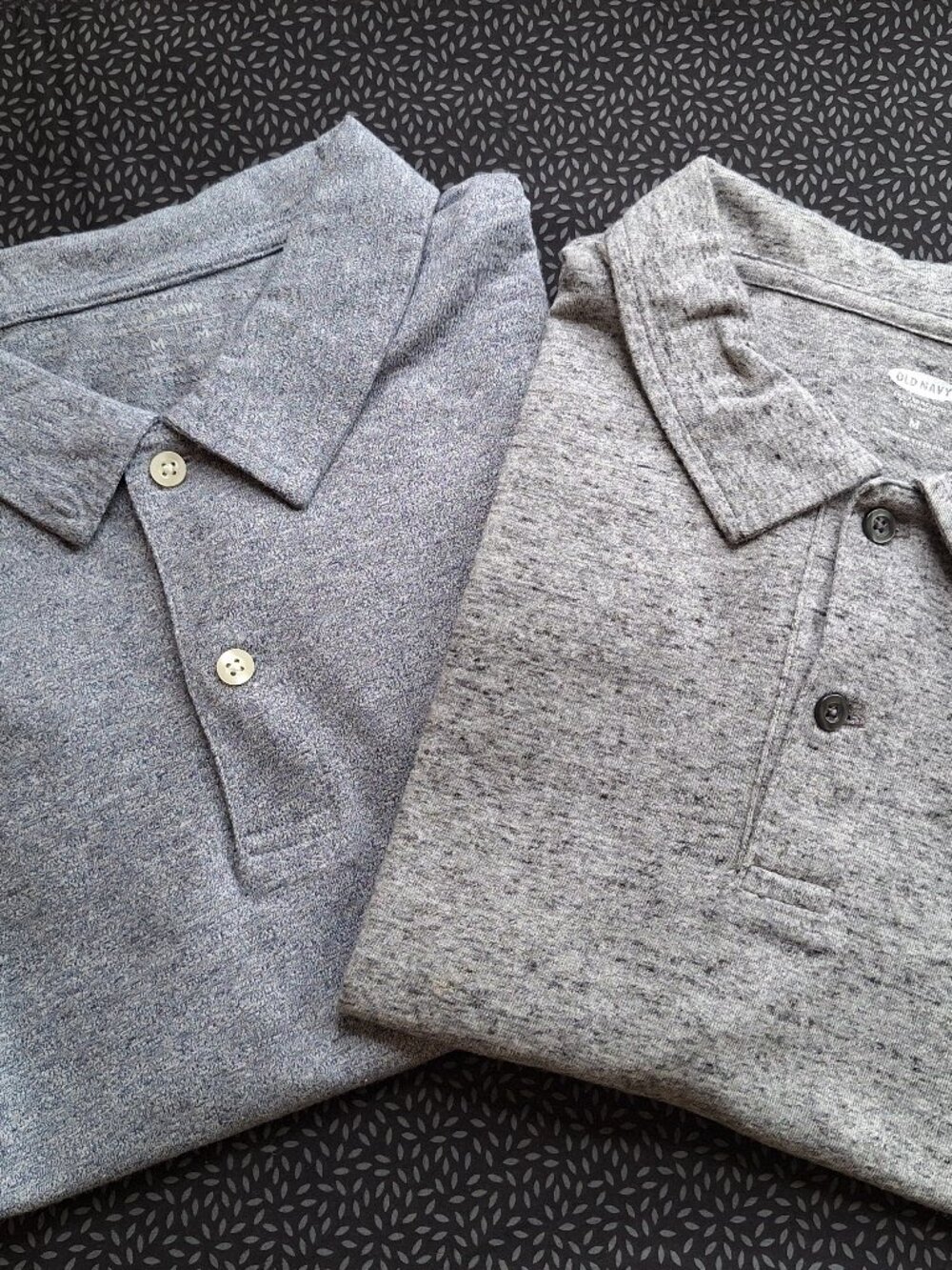 TWO CLASSIC FIT JERSEY POLO FOR MEN HEATHER GRAY and HEATHER BLUE